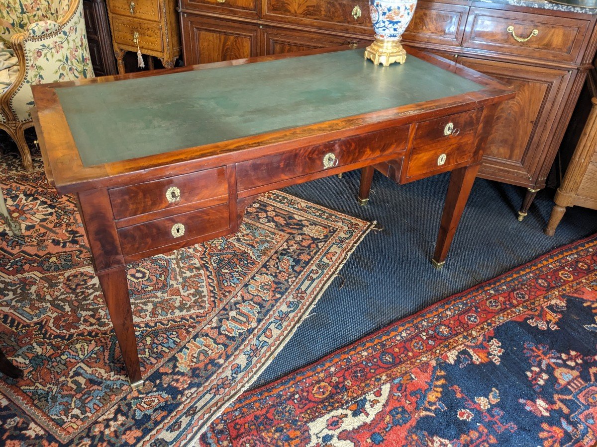 Directoire Period Bureau Plat In Mahogany Veneer.