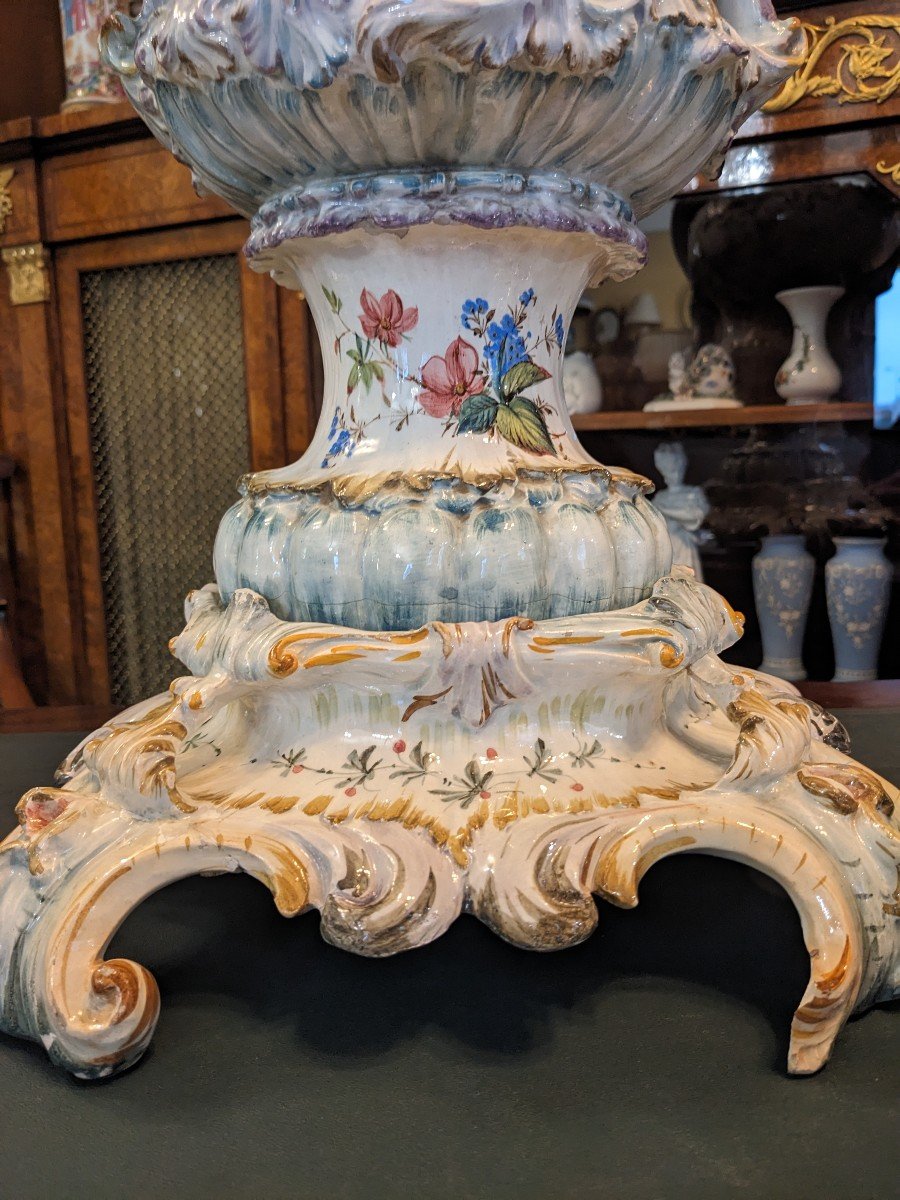 Large Potiche Or Vase In Earthenware, German Or Italian, Napoleon III Period (height 74)-photo-5