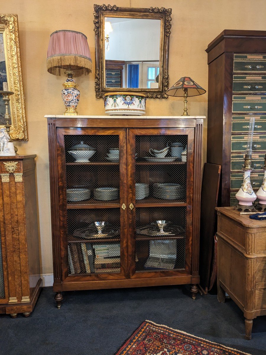 Louis XVI Style Mahogany Bookcase.-photo-4