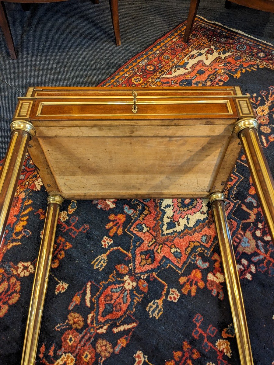 Small Louis XVI Style Cylinder Desk In Mahogany From The Napoleon III Period-photo-4