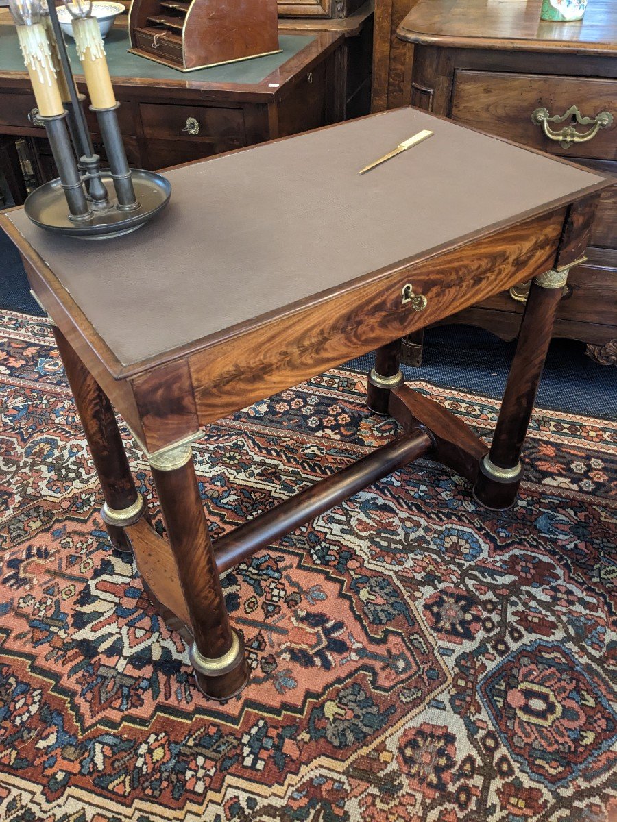 Small Empire Period Mahogany Writing Table-photo-3