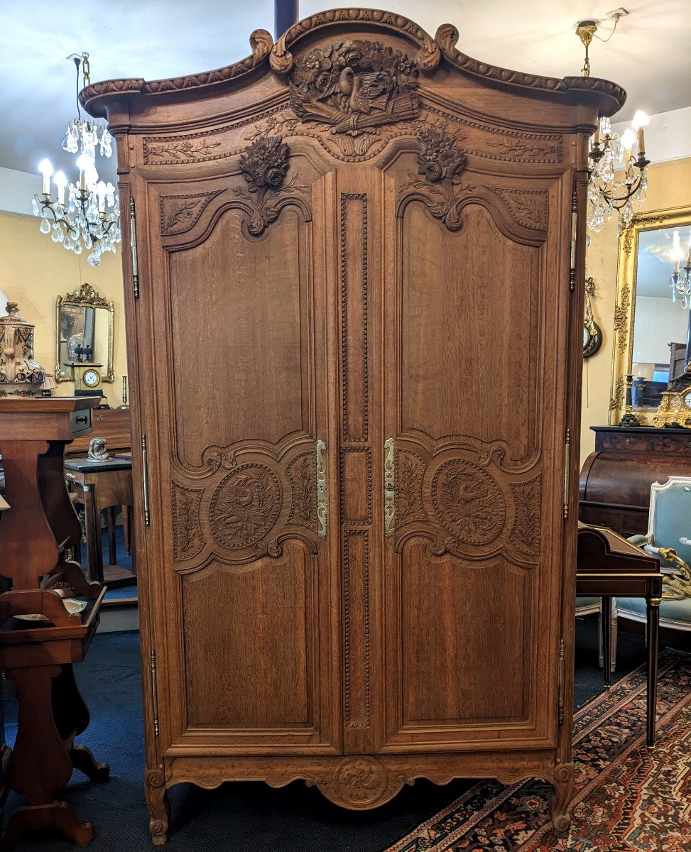 Armoire Normande Dite "de Mariage" Du Pays De Caux En Chêne XIXème .