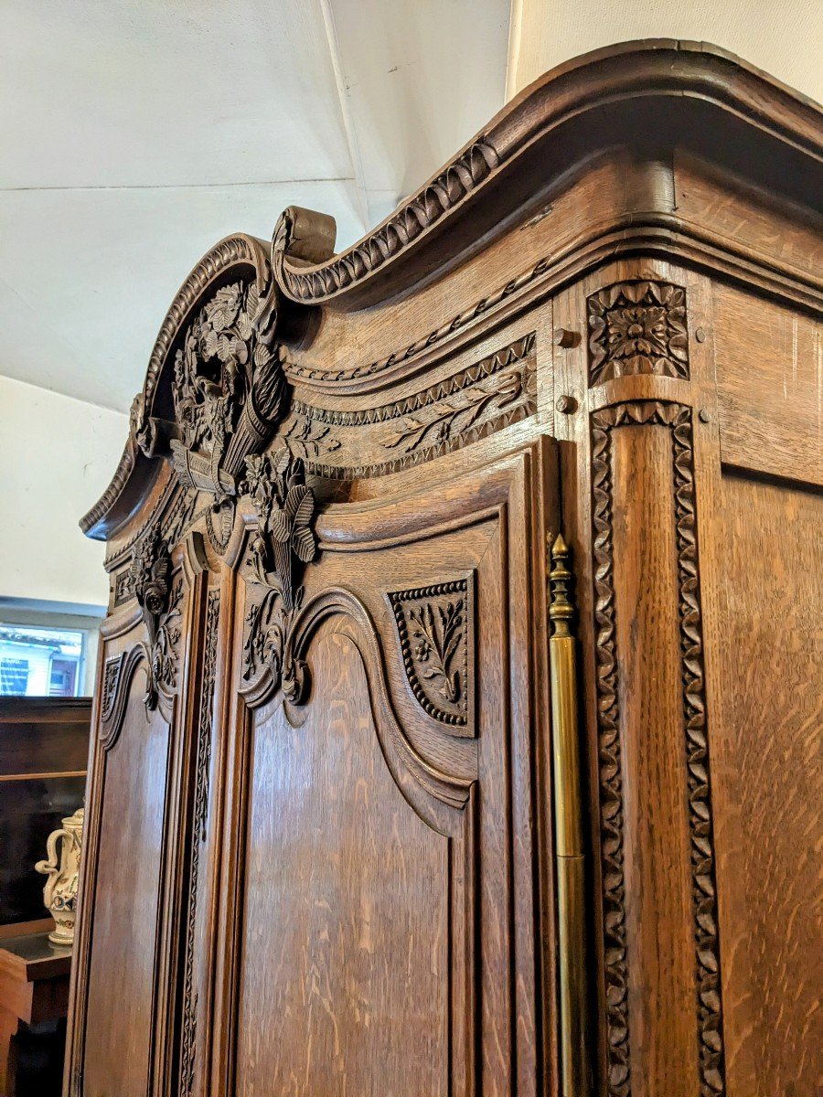 Armoire Normande Dite "de Mariage" Du Pays De Caux En Chêne XIXème .-photo-6