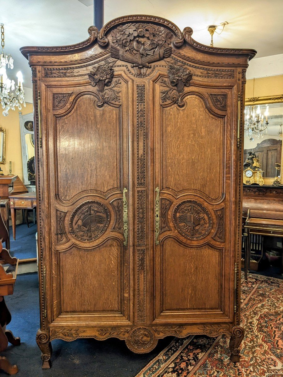 Armoire Normande Dite "de Mariage" Du Pays De Caux En Chêne XIXème .