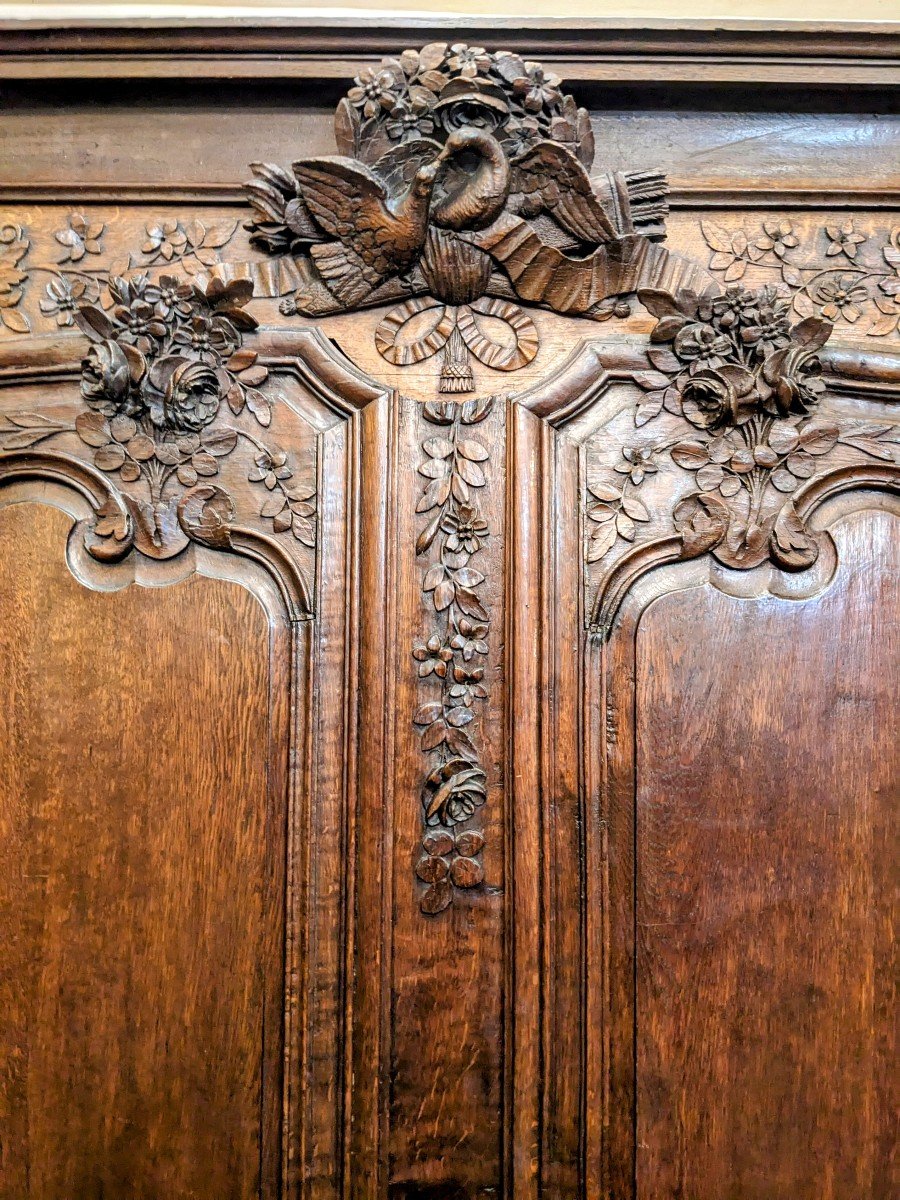 Norman Wardrobe Called "wedding" From The Pays De Caux In 18th Century Oak.-photo-2