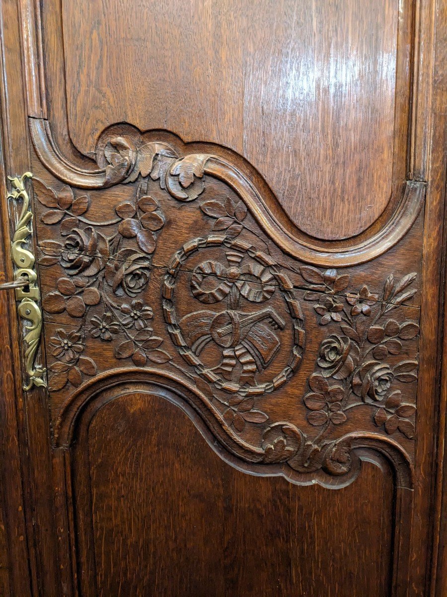 Norman Wardrobe Called "wedding" From The Pays De Caux In 18th Century Oak.-photo-4