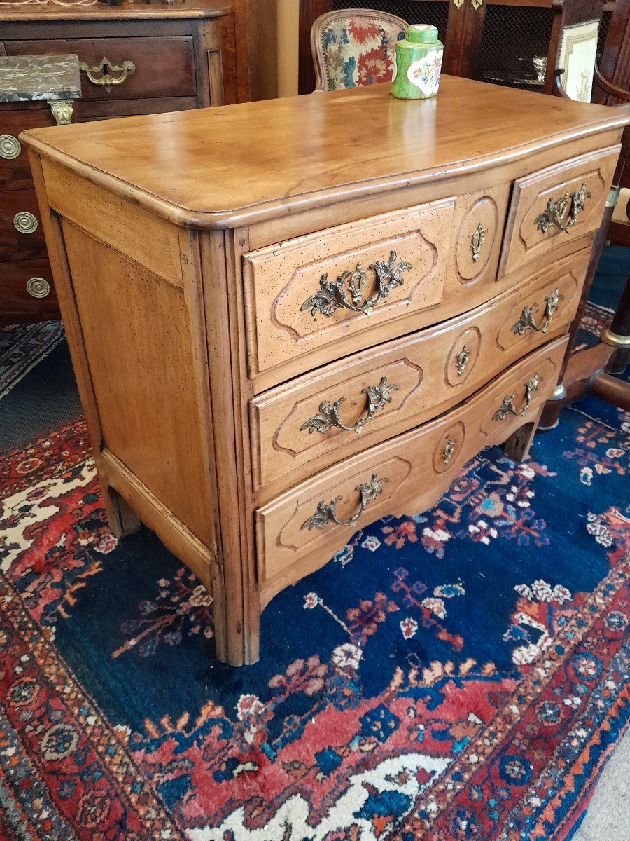 Small Curved Chest Of Drawers From The Regency Period In Walnut-photo-3