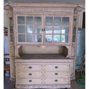 Important Louis XVI Style Glazed Buffet In Painted Wood Around 1900