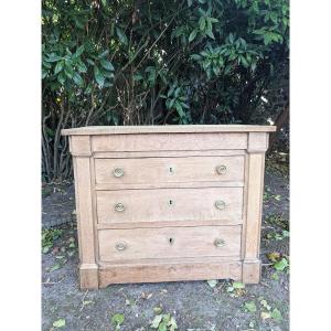 Small Chest Of Drawers In Lightened Oak From The Early 19th Century.