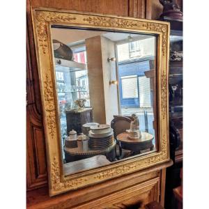 Empire Period Gilded Wood And Stucco Mirror (65 X 57 Cm).