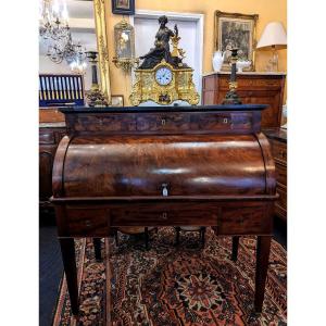 Directoire Period Mahogany Veneer Cylinder Desk