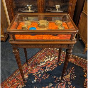 Small Louis XVI Style Mahogany Display Cabinet On Feet