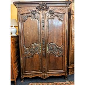 Armoire Normande Dite "de Mariage" Du Pays De Caux En Chêne XVIIIème .