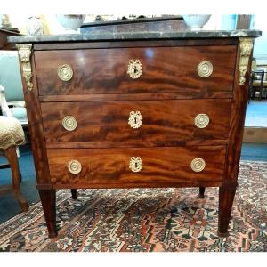 Small Louis XVI Style Chest Of Drawers In Mahogany, 19th Century.