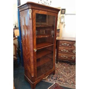 18th Century Display Cabinet In Veneered Wood Stamped Pa Veaux, Received Master In 1766.