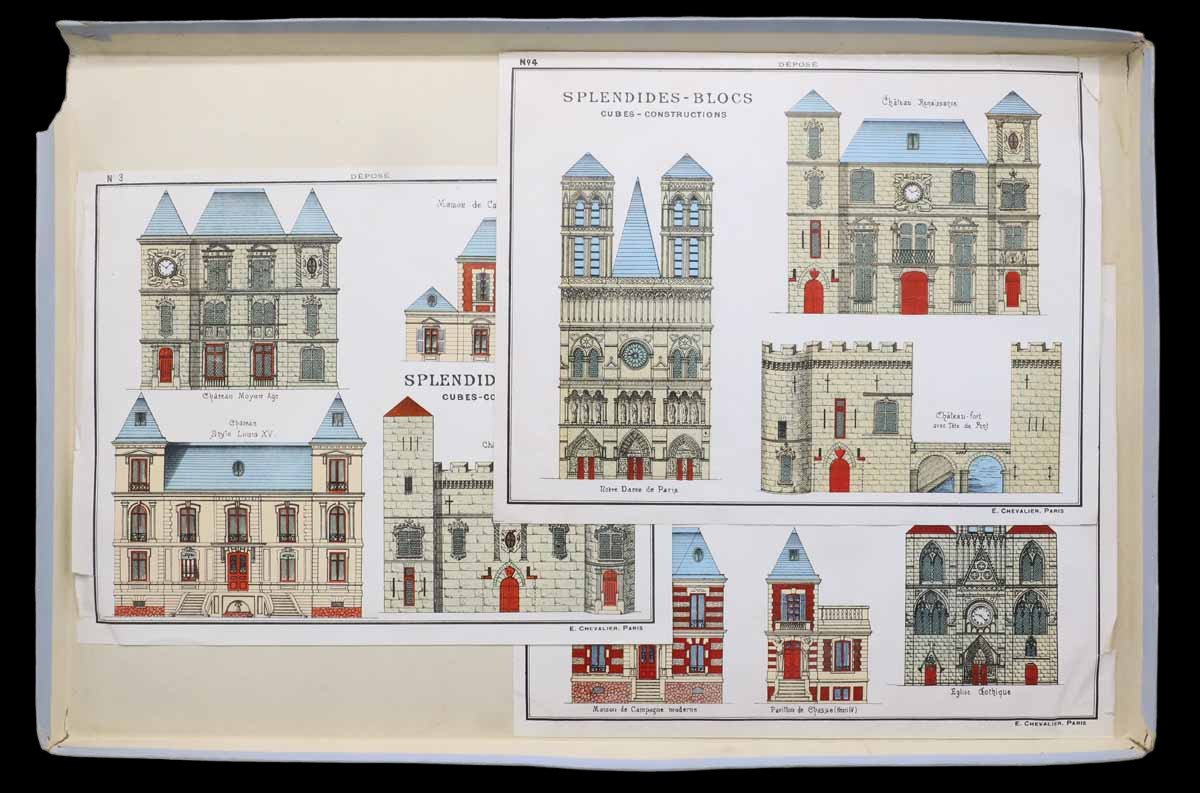 SPLENDIDES BLOCS vers 1920 - 30 / jeu ancien architecture-photo-2