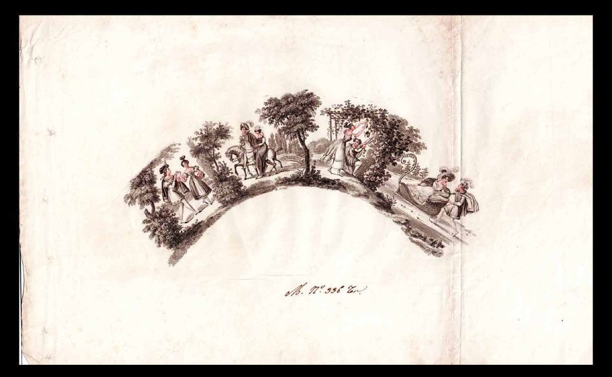 PROJET d'ÉVENTAIL Les raisins : BELLEVILLE (Jean-Pierre) 1833
