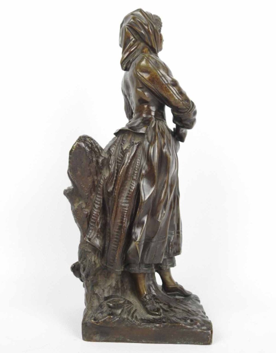 bronze LA VIELLEUSE - Lavergne  1875 -photo-2