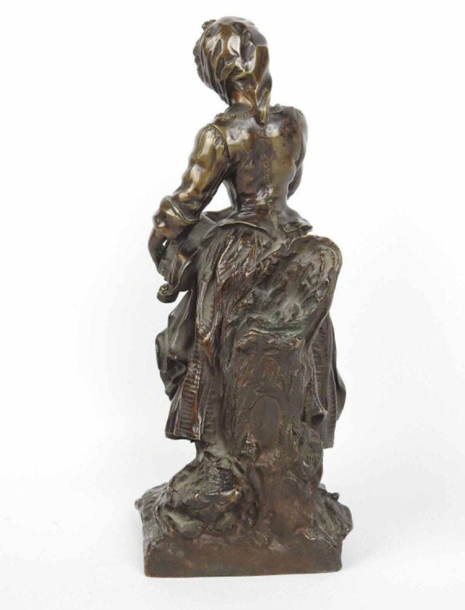 bronze LA VIELLEUSE - Lavergne  1875 -photo-2