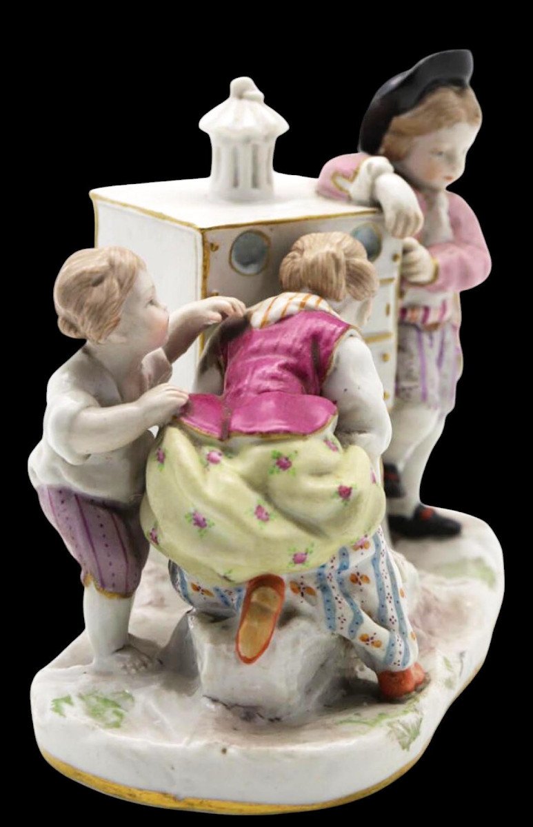 The Optical Box Showman Saxony Porcelain 19th Century-photo-4