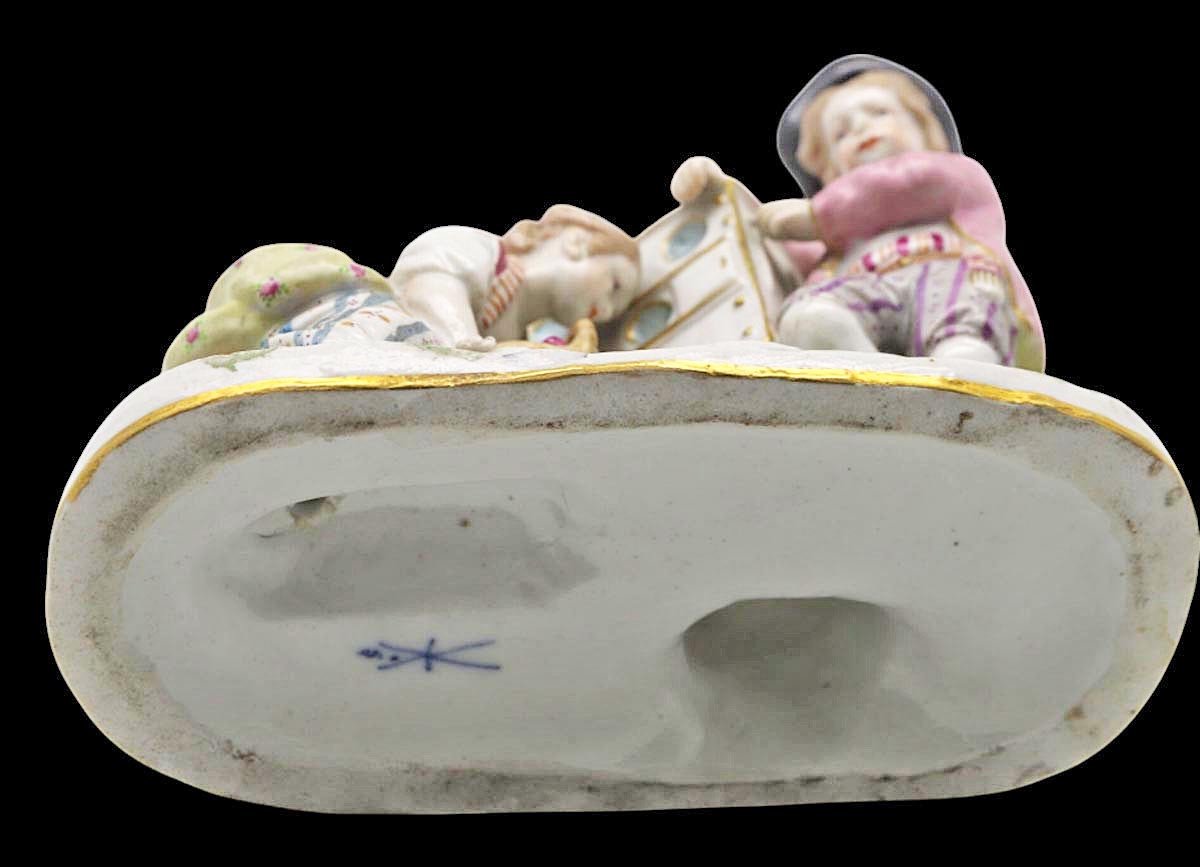 The Optical Box Showman Saxony Porcelain 19th Century-photo-1