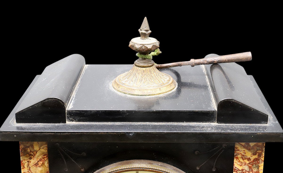 19th Century Black Marble Clock-photo-2