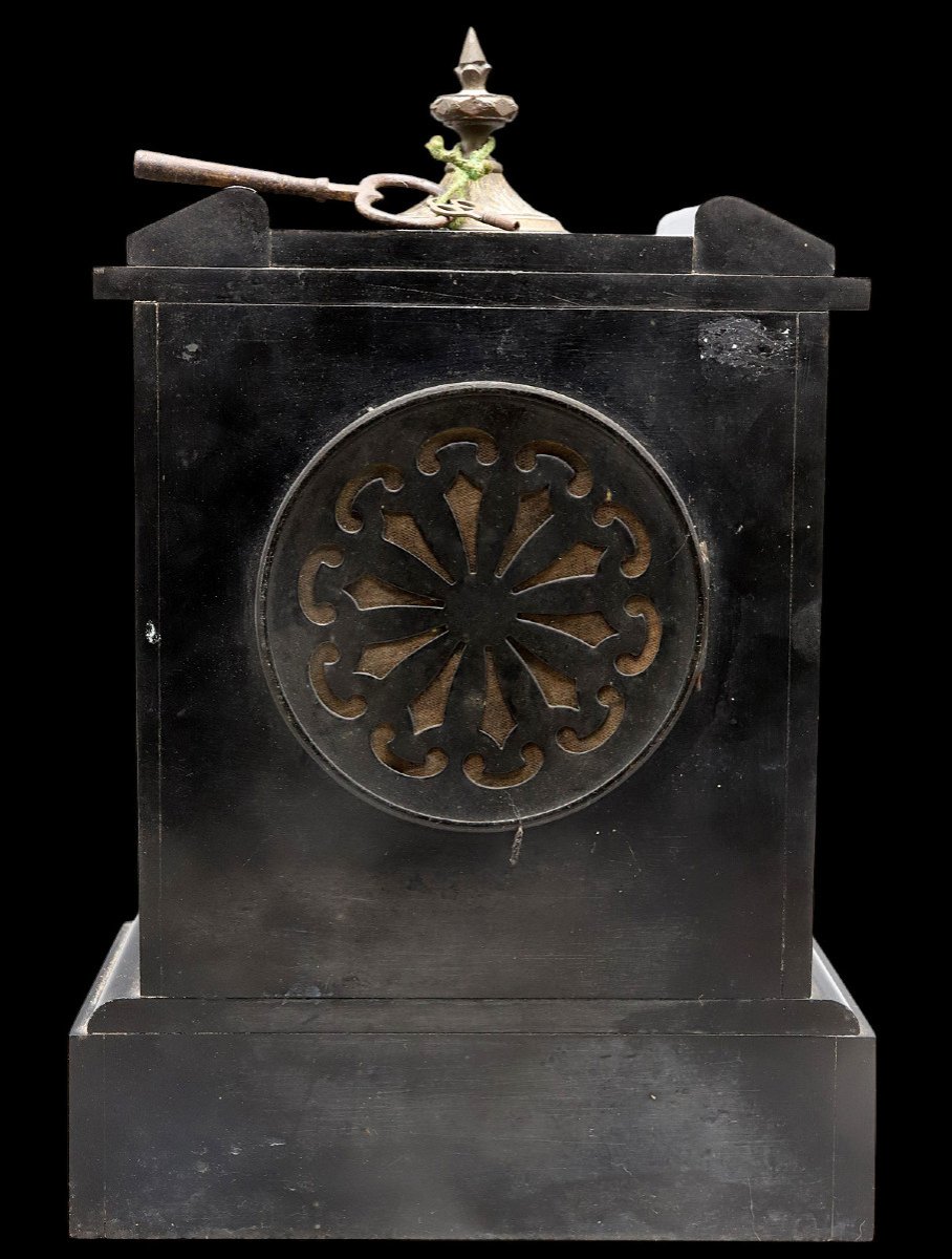 19th Century Black Marble Clock-photo-1