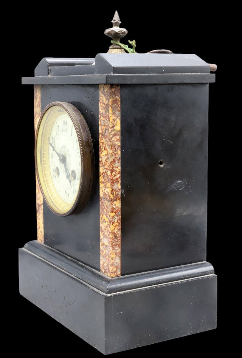 19th Century Black Marble Clock-photo-2