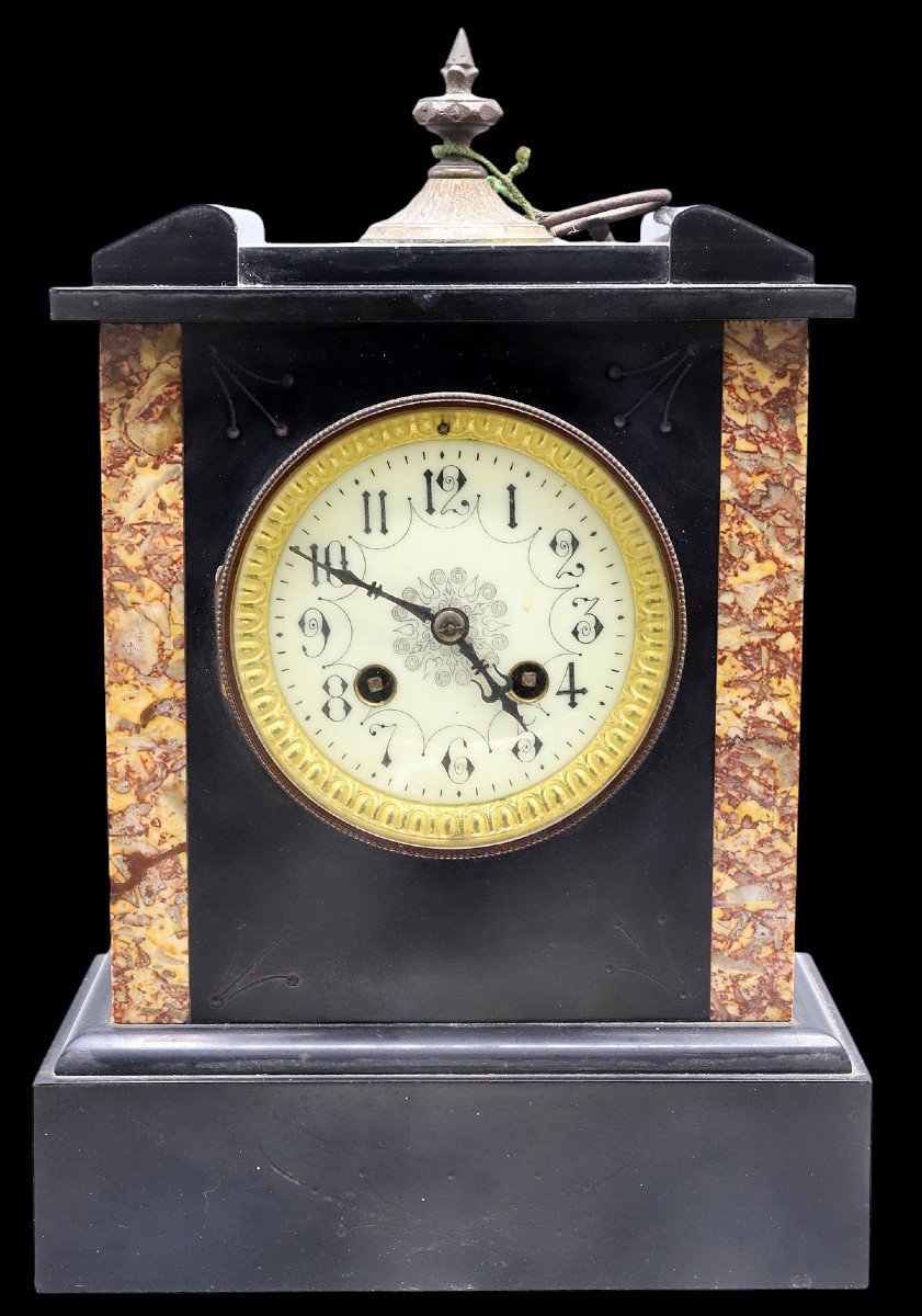 19th Century Black Marble Clock