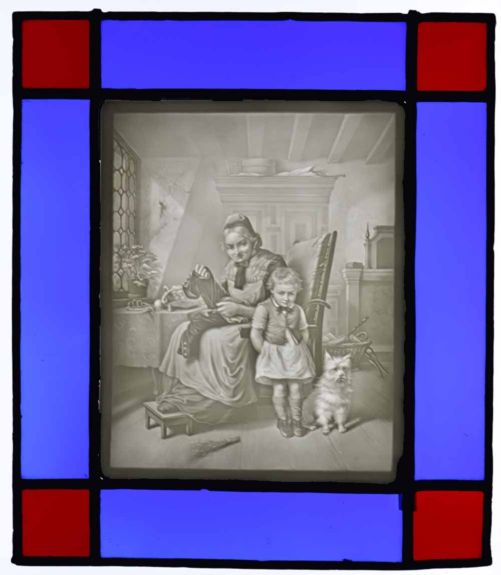 2 Lithophania Pairs Stained Glass Circa 1860-photo-8