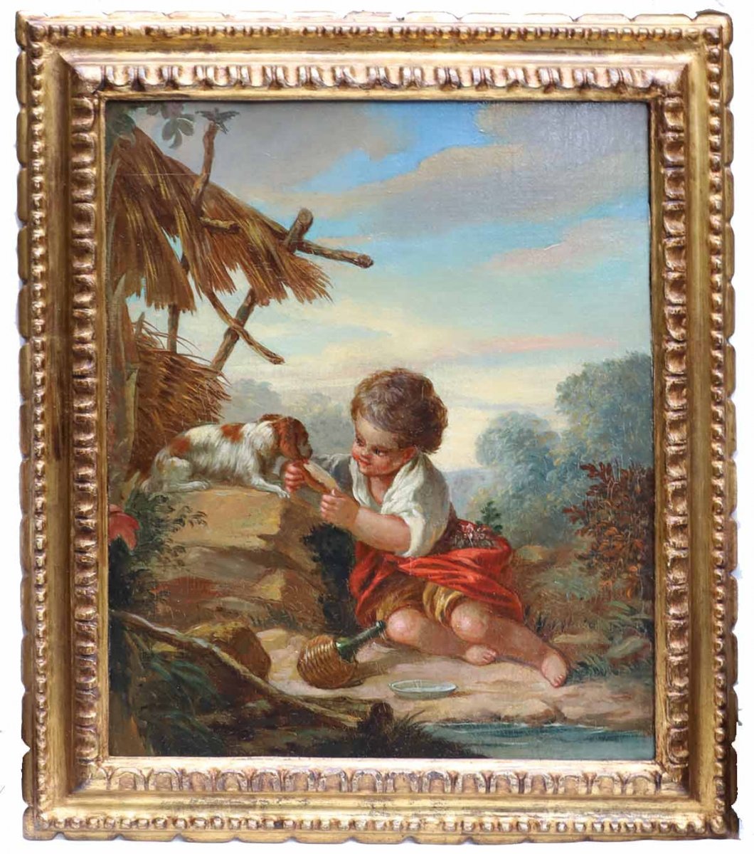 The Young Boy With The Dog Hst Circa 1760