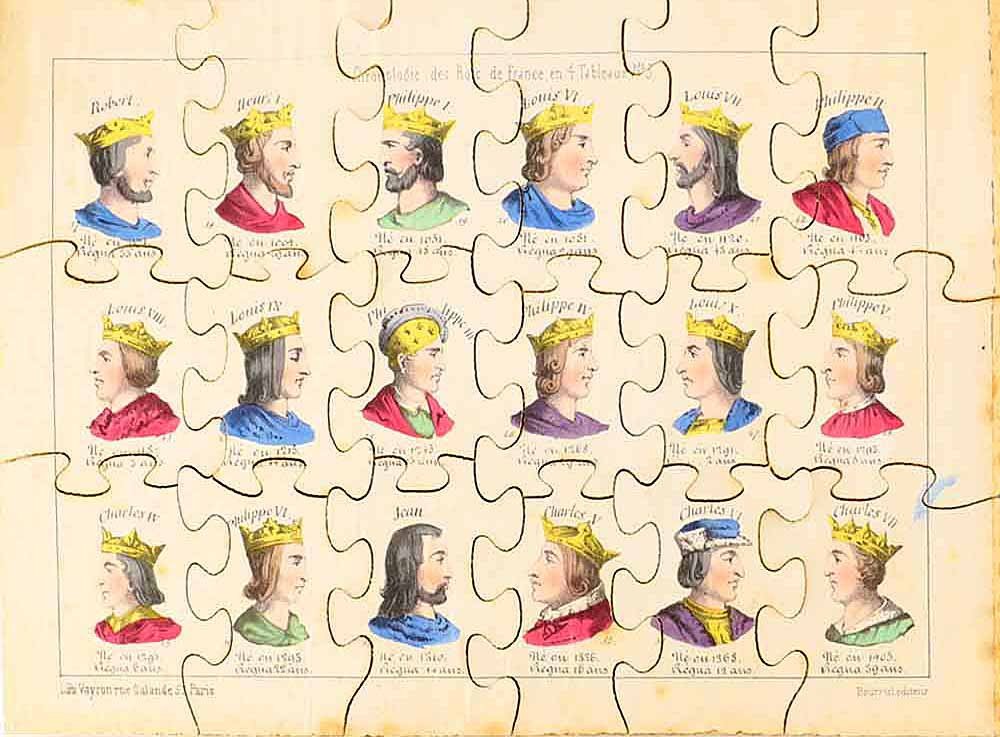 Puzzle  DES ROIS de FRANCE vers 1848  -photo-7