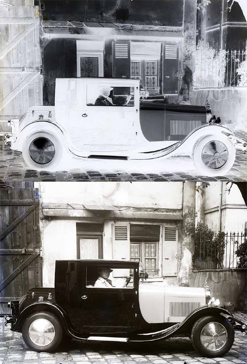 4 Negative Photos Of Cars Around 1920 24 X 18 Cm-photo-3