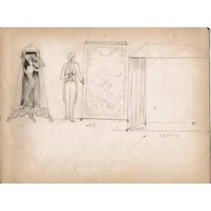 3 Dessins Magicien Escamoteur 1900 