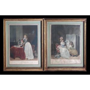 2 Engravings By Boilly l'Optique / Magic Lantern