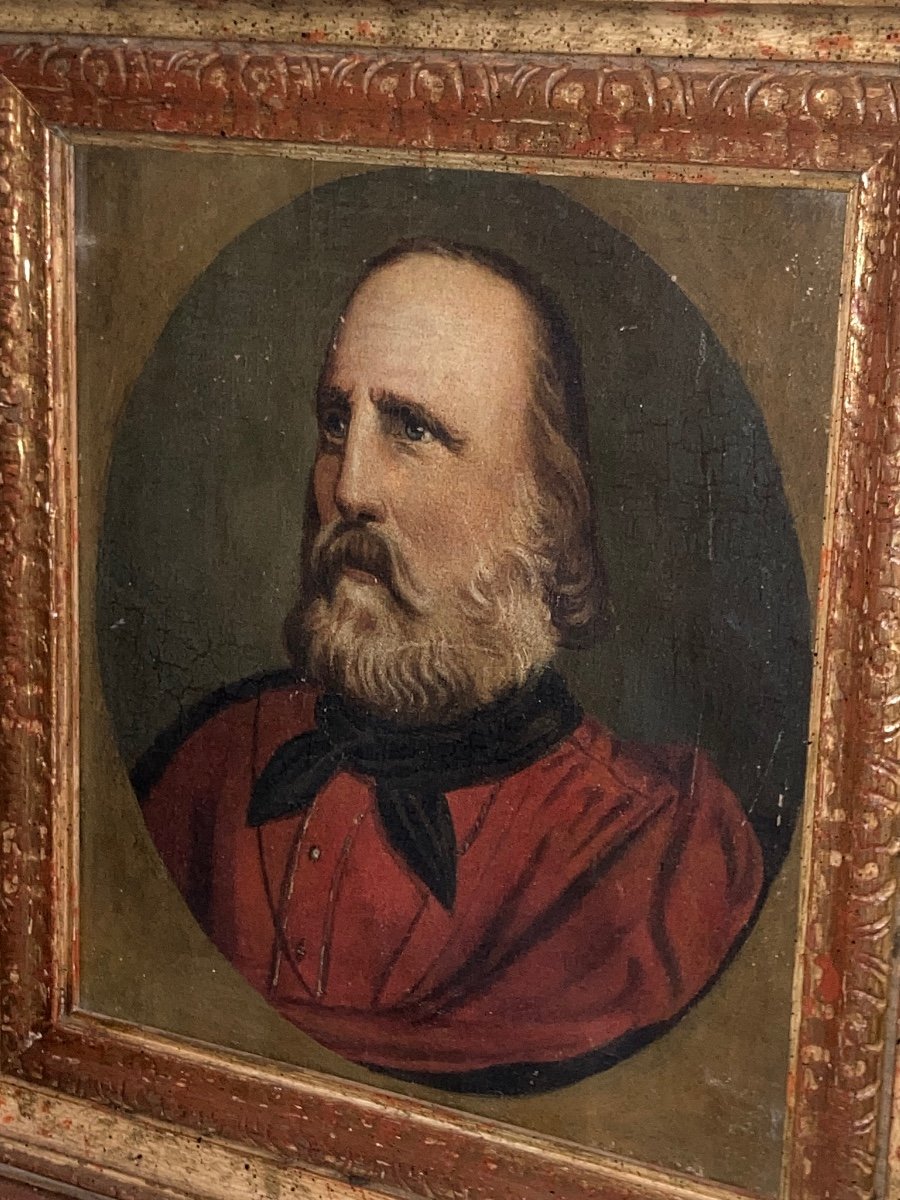 A Nice Oil Painting Of The General Garibaldi 19th -photo-4