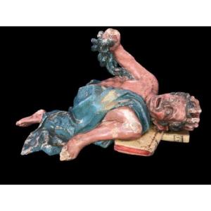 Sculpture Diable Polychrome Du XVIII Siecle