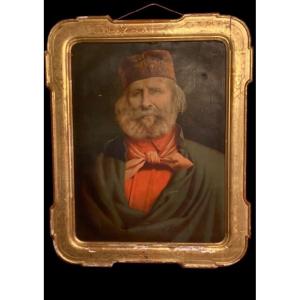 A Nice Oleography Of Garibaldi With Frame 