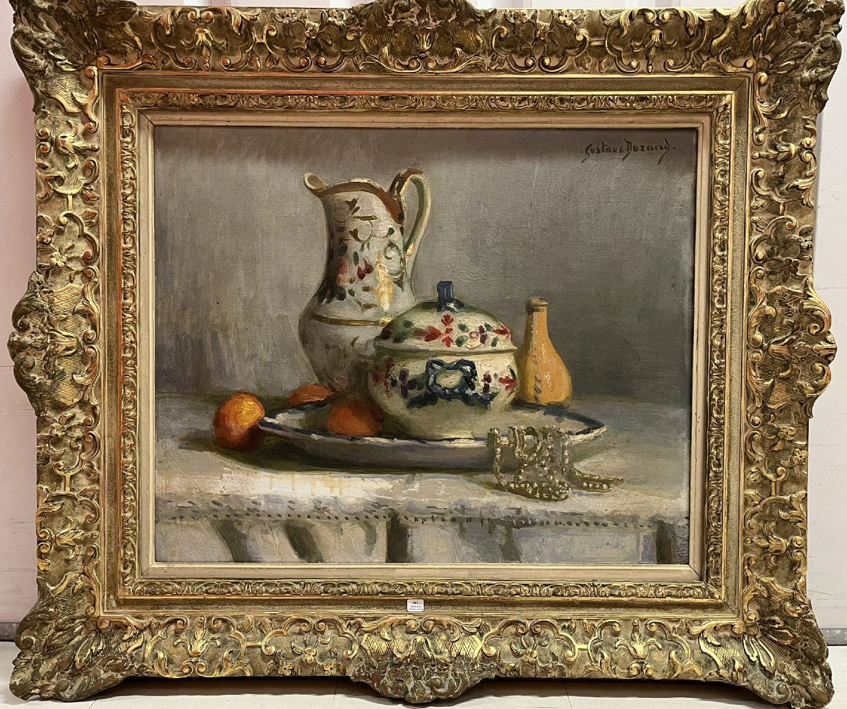 Gustave Durand (1863 - 1938), Still Life With Pearl Necklace, Oil On Canvas-photo-2