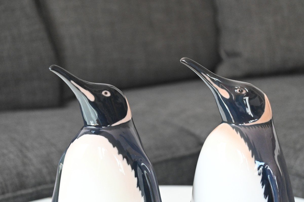 Armand Petersen (891-1969), Two Porcelain Penguins, Bing & Grondahl Manufactory-photo-6