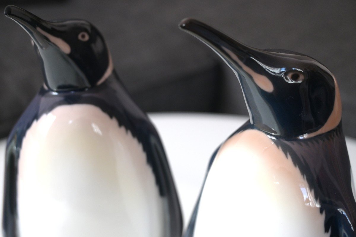 Armand Petersen (891-1969), Two Porcelain Penguins, Bing & Grondahl Manufactory-photo-7