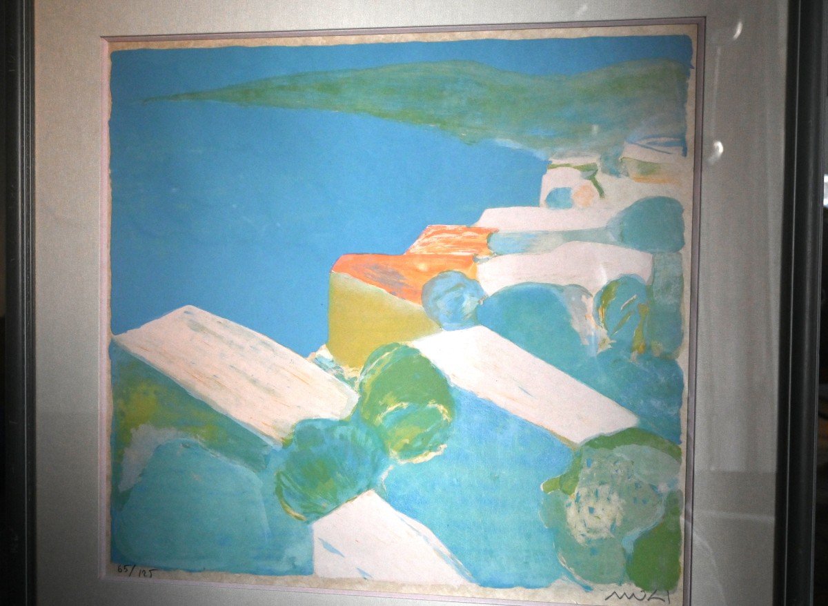  Roger Mühl (1929-2008)  Bord De Mer, Lithographie Signée-photo-3