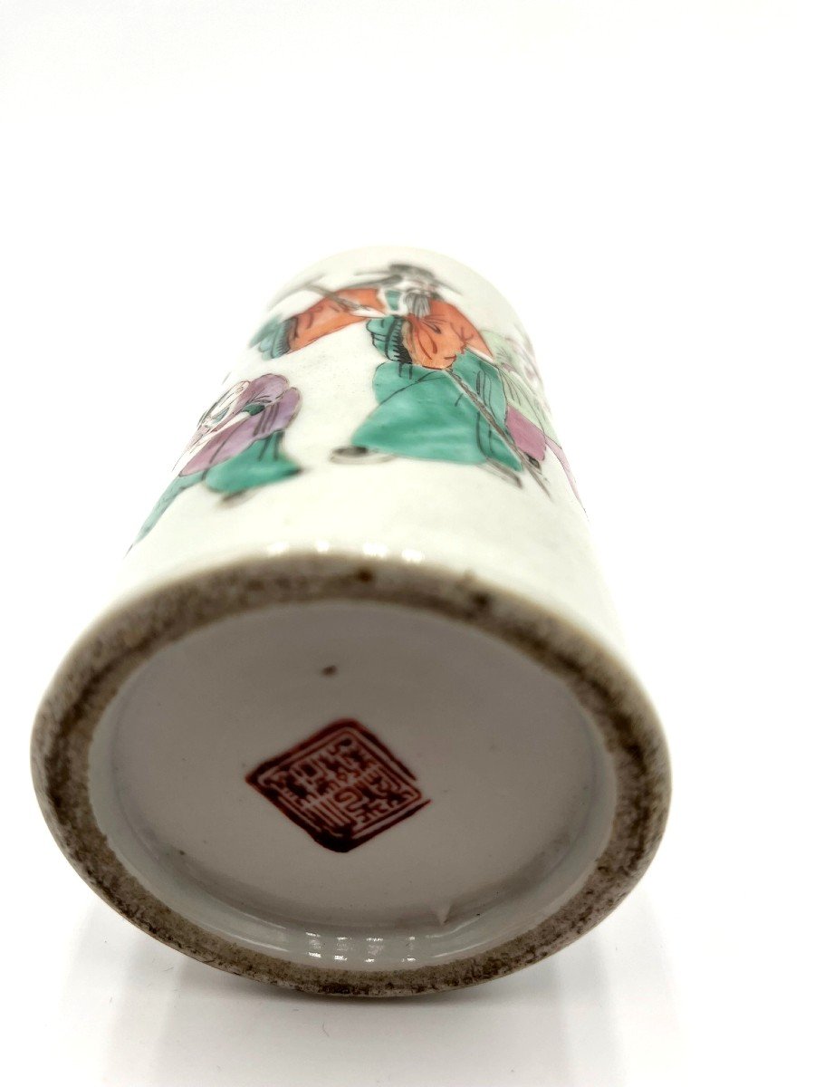 Deux porte-pinceaux à décor de personnages - Porcelaine - Chine Epoque Tongzhi (1862–1874)-photo-6