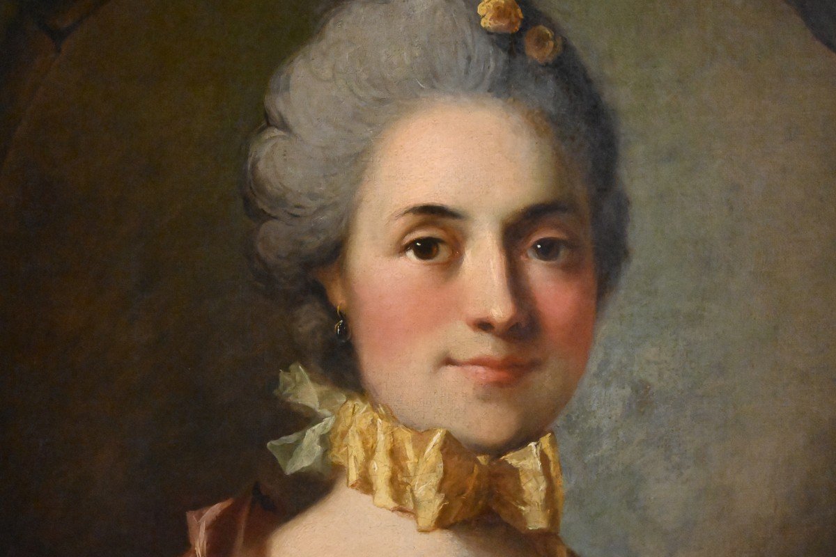 Louis-richard-françois Dupont (montfiquet 1731-rouen 1765) Portrait Of A Lady, 18th Century-photo-2