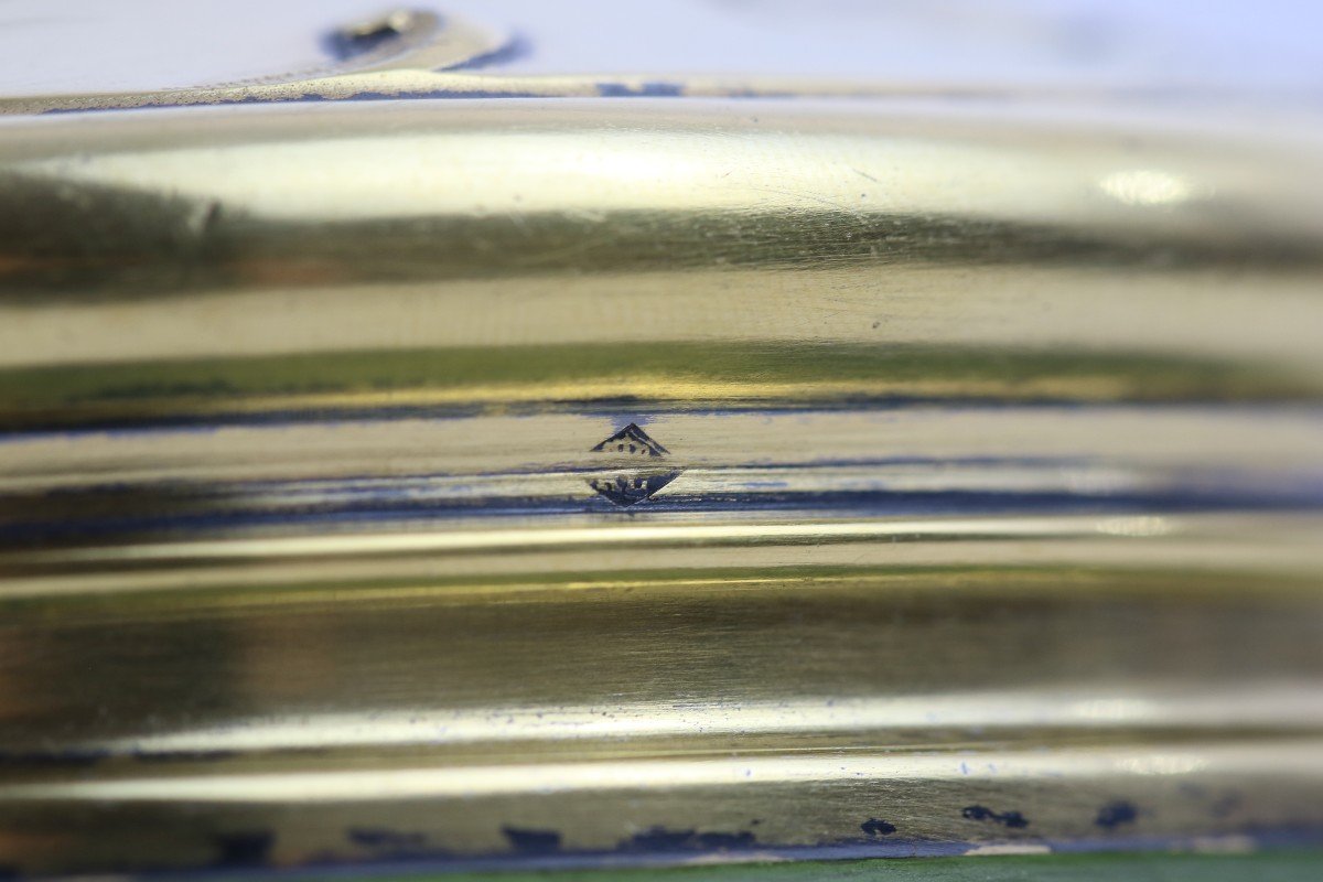 Bonbonnière, Boîte Ou Pot Couvert En Vermeil Et Pâte De Verre Dégagée à L’acide-photo-5