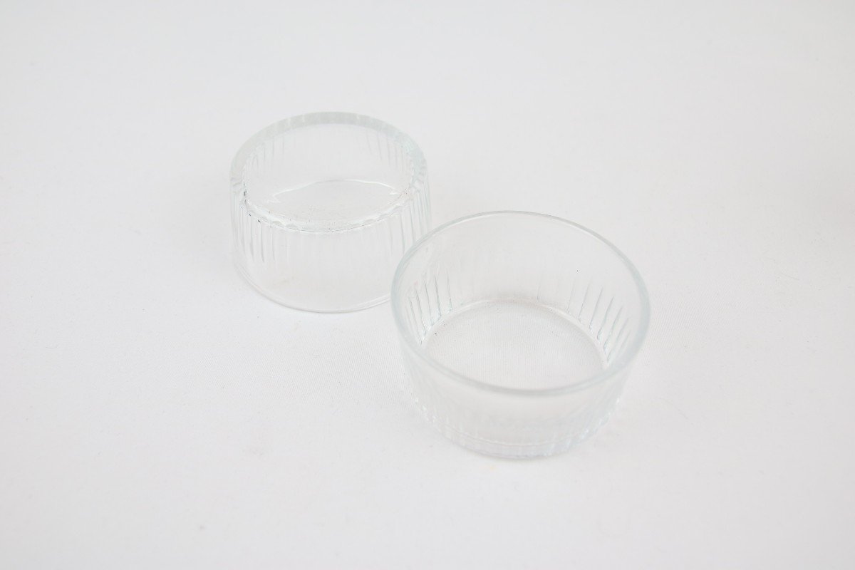 Pair Of Salt Cellars In Crystal And Silver Premier Coq-photo-3