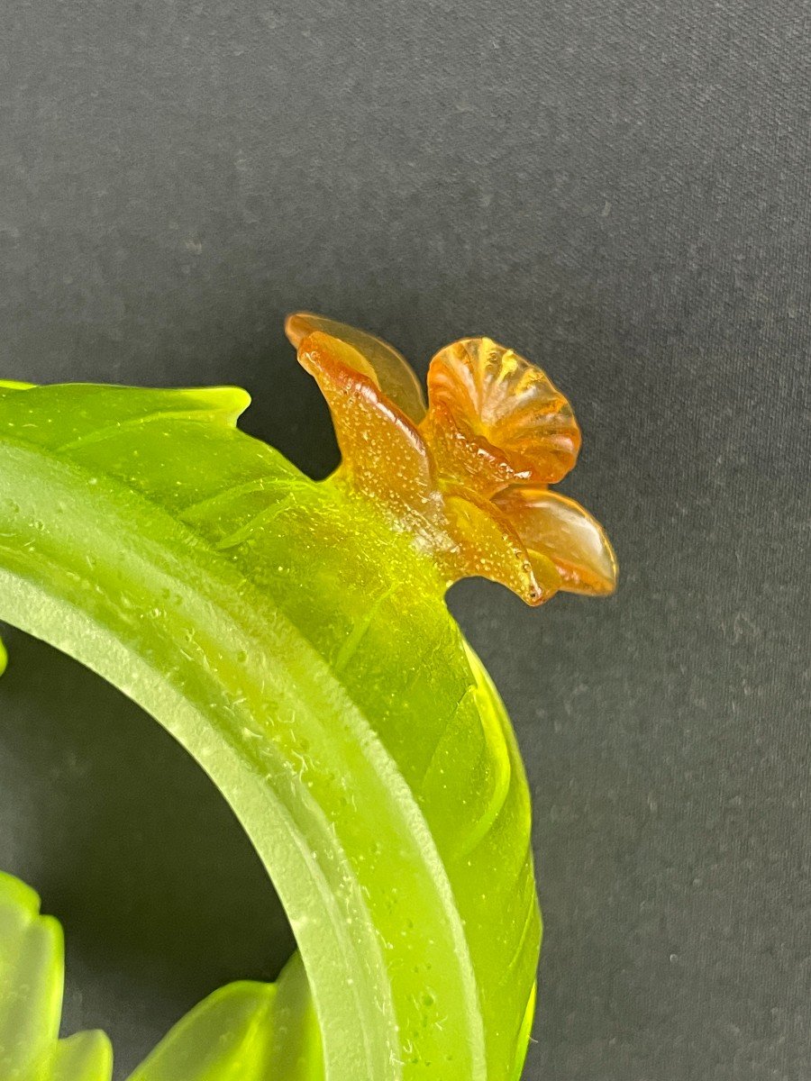 Photophore Ou Bougeoir Jonquille En Cristal Et Pâte De Verre Daum-photo-6