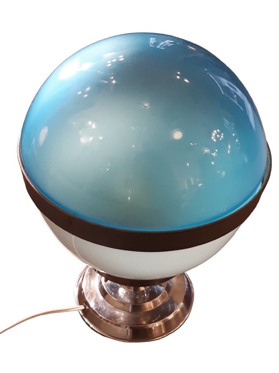 Ilrin Jlrin Art Deco Lamp Modernist Light Chrome Glass Ball Lamp Lighting Bauhaus 1930