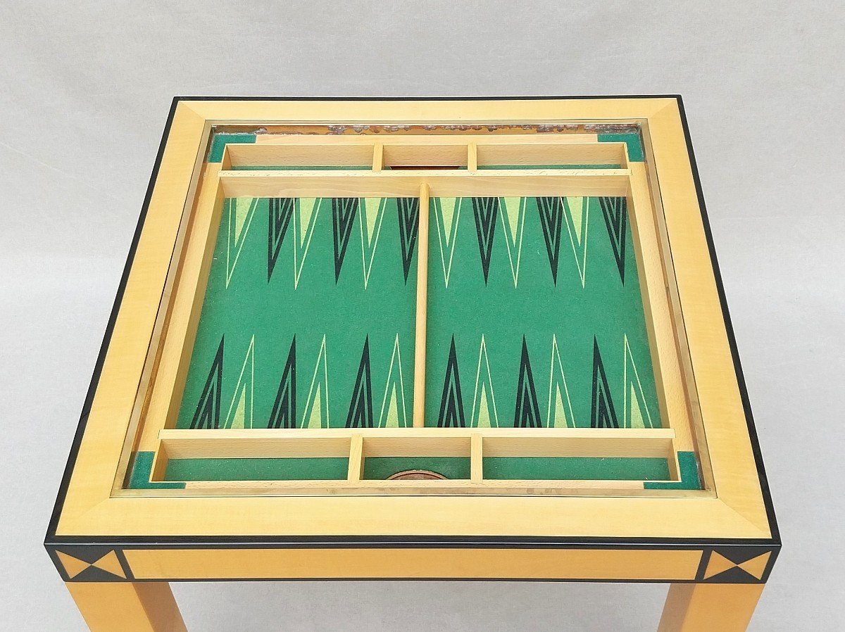  Jean-claude Mahey Roche Bobois Sycamore Brass Games Table Design 1970-photo-1