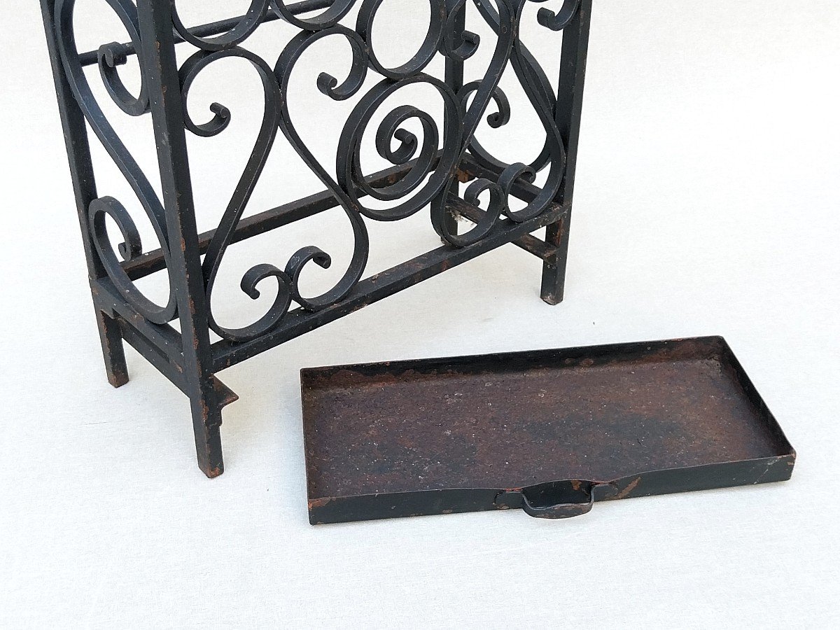 Porte-parapluies Fer Forgé Art Deco 1930 1940 Wrought Iron Umbrella Stand-photo-4